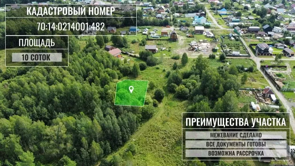 Участок в Томская область, Томск пос. Светлый, ул. Лучистая, 32/1 ... - Фото 2