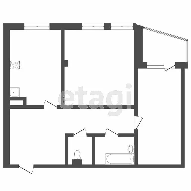 2-комнатная квартира: Тюмень, улица Академика Сахарова, 40 (64.2 м) - Фото 1