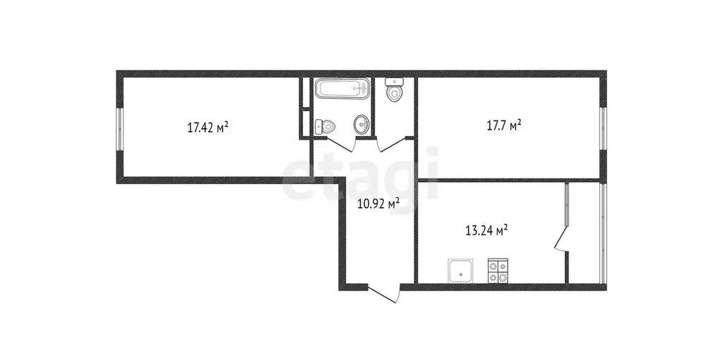 2-комнатная квартира: Обнинск, Долгининская улица, 8 (67 м) - Фото 0