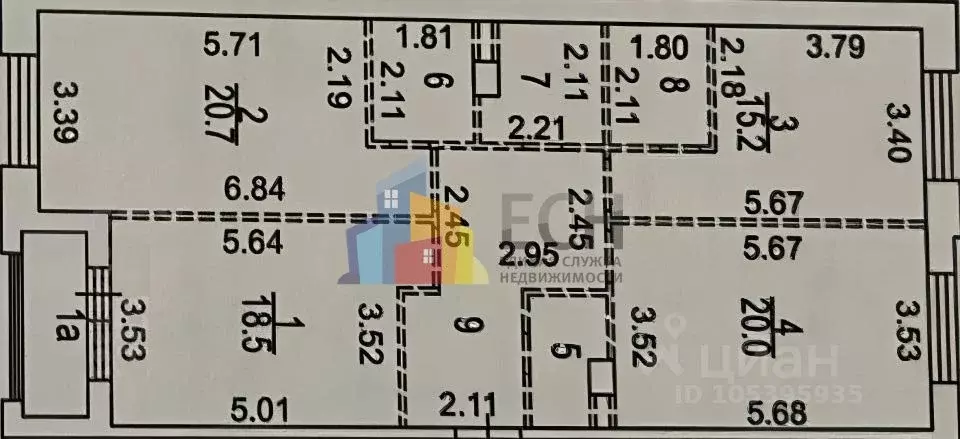 3-к кв. Москва Винницкая ул., 8к4 (103.0 м) - Фото 2