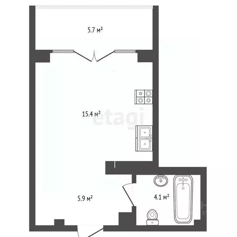 Студия Крым, Алупка ш. Севастопольское (31.1 м) - Фото 1