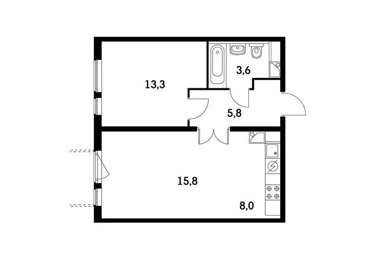 2-комнатная квартира: Москва, Боровское шоссе, 2к6 (47 м) - Фото 1