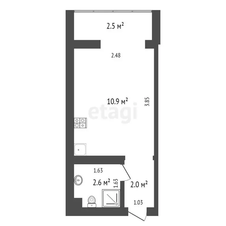 Квартира-студия: Феодосия, переулок Танкистов, 18 (15.5 м) - Фото 0