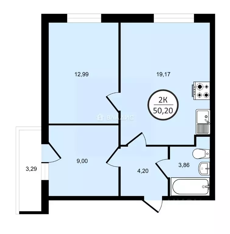 2-к кв. Ленинградская область, Мурино Всеволожский район, ул. ... - Фото 2