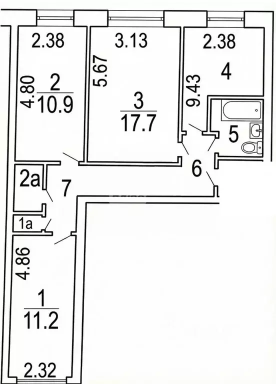 3-к кв. Москва 3-я Владимирская ул., 6 (56.0 м) - Фото 2
