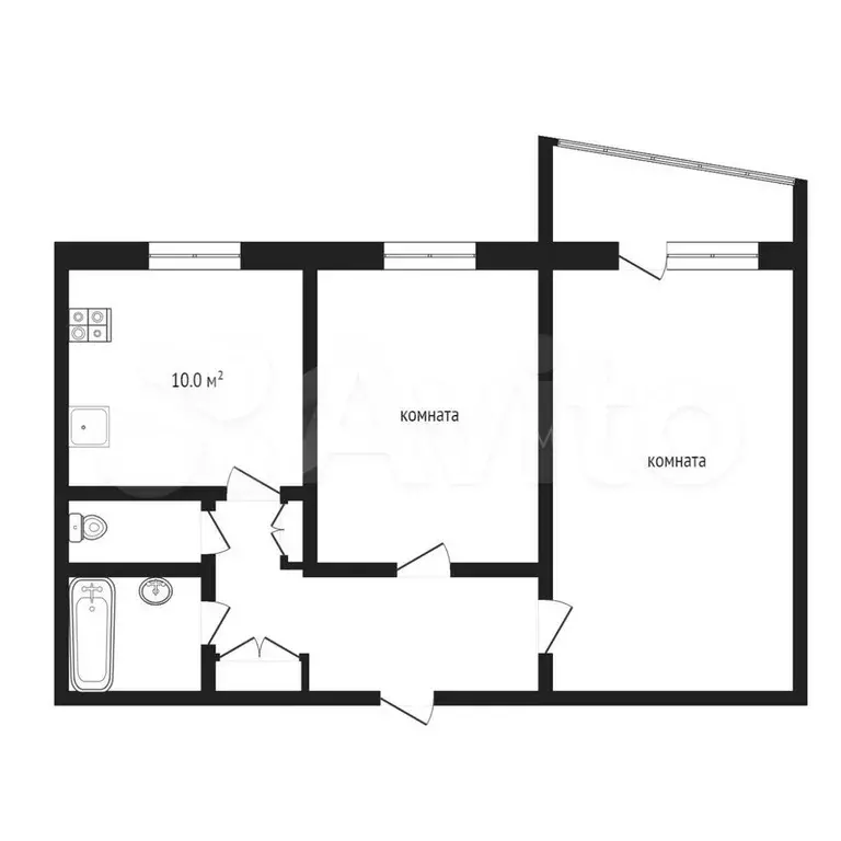 2-к. квартира, 50,6 м, 3/9 эт. - Фото 0