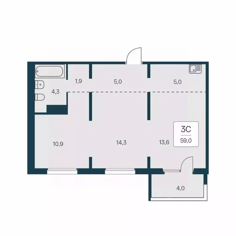 3-к кв. Новосибирская область, Новосибирск Игарская ул., 6 (59.0 м) - Фото 0