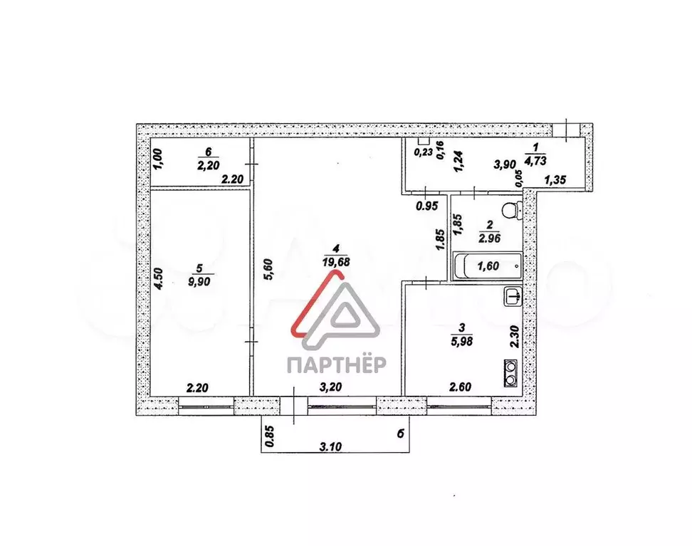 2-к. квартира, 45 м, 3/5 эт. - Фото 0