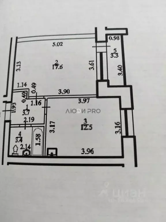 1-к кв. Башкортостан, Уфимский район, с. Миловка проезд Белоречный, 3 ... - Фото 2