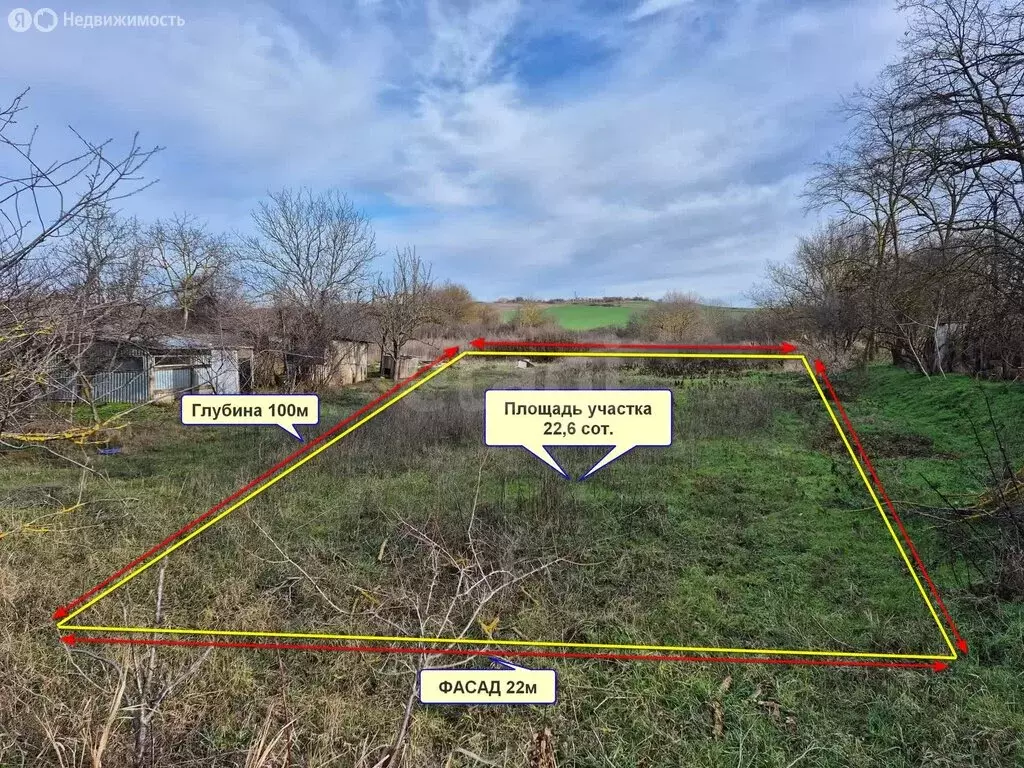 Участок в хутор Чекон, Новая улица (22.6 м) - Фото 1