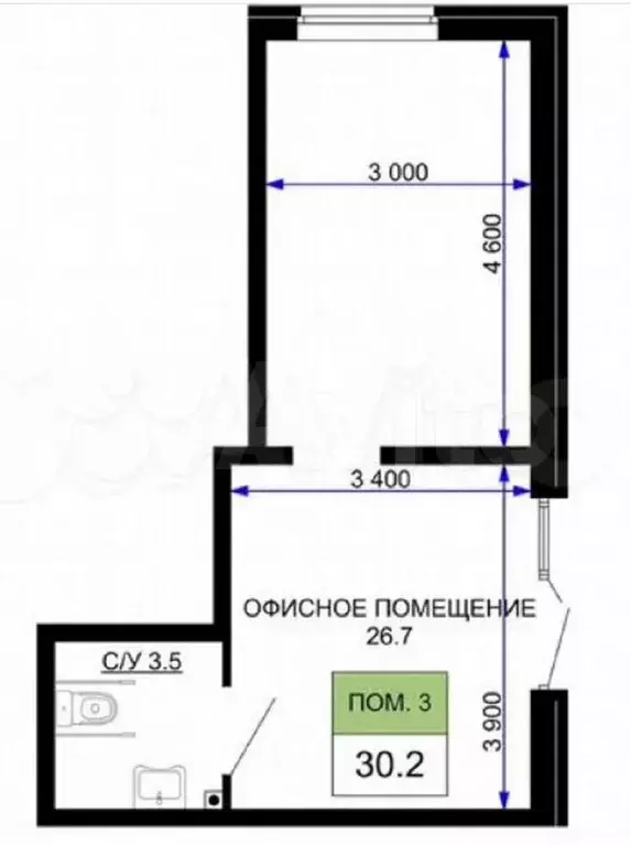 Коммерция в ЖК Дыхание, 30.2 м - Фото 1
