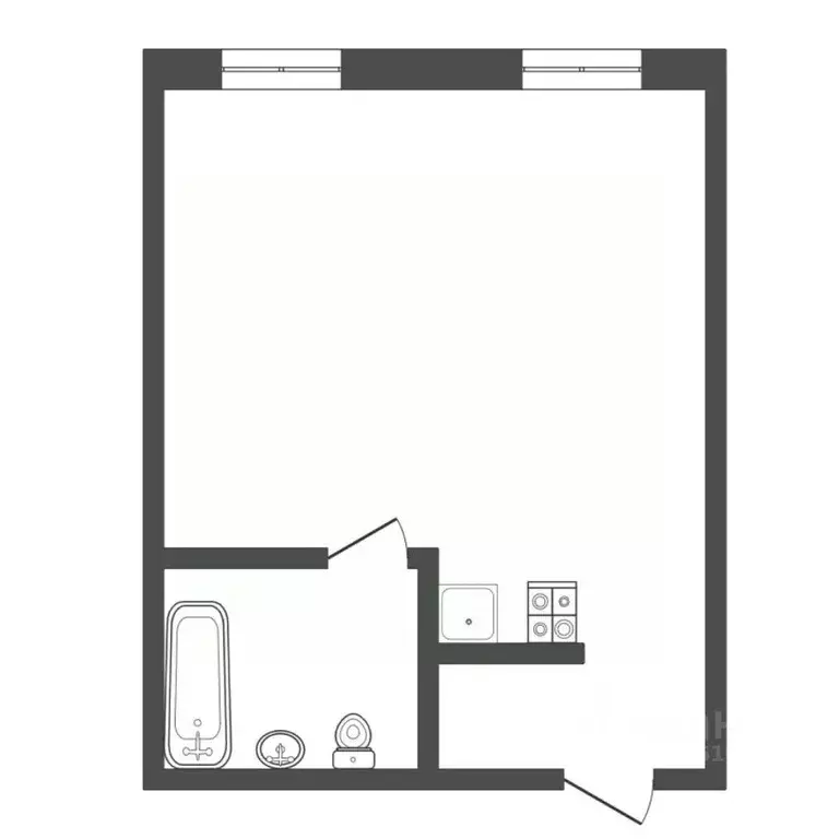 Студия Тюменская область, Тюмень ул. Демьяна Бедного, 83к1 (28.2 м) - Фото 2