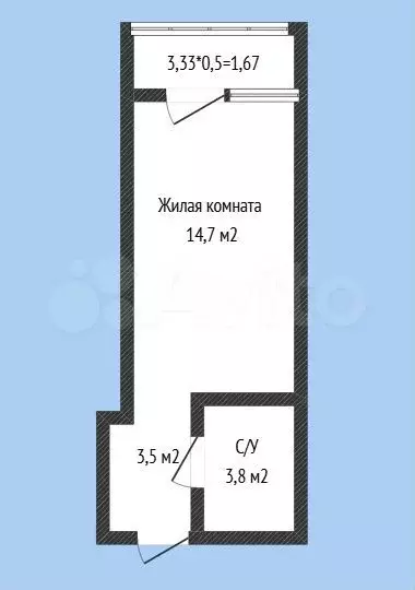 Квартира-студия, 22 м, 13/19 эт. - Фото 0