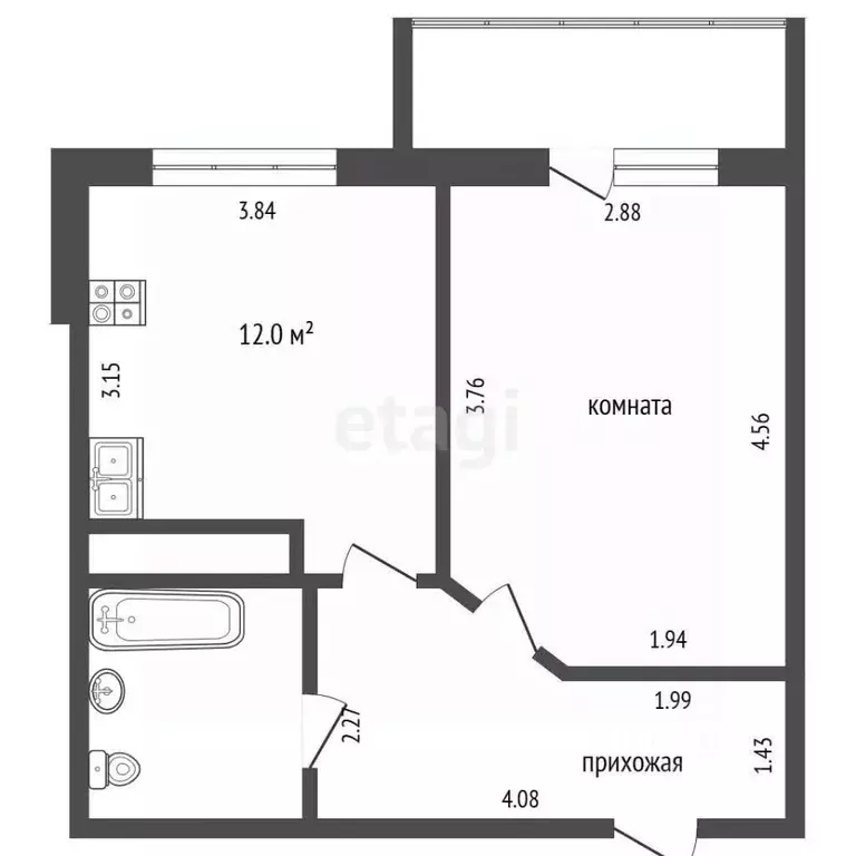 1-к кв. Тюменская область, Тюмень ул. Тимофея Чаркова, 81 (34.2 м) - Фото 1