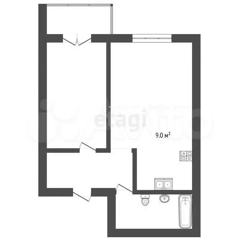 Квартира-студия, 45 м, 2/3 эт. - Фото 0