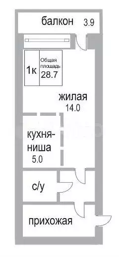 Квартира-студия, 28 м, 15/17 эт. - Фото 0