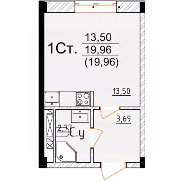 Студия Дагестан, Дербент ул. Графа Воронцова, 78скА-3 (19.96 м) - Фото 0