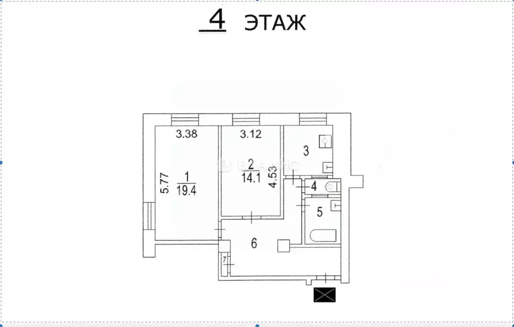 2-к кв. Москва 1-я Владимирская ул., 14 (62.8 м) - Фото 2