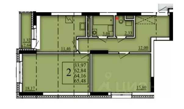 2-к кв. Башкортостан, Уфа Затон-Восточный жилрайон, Паруса жилой ... - Фото 0