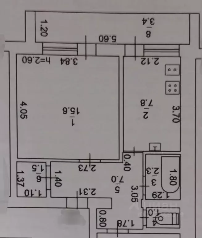 2-к кв. Краснодарский край, Абинск Нефтепромысловая ул., 58 (50.0 м) - Фото 2