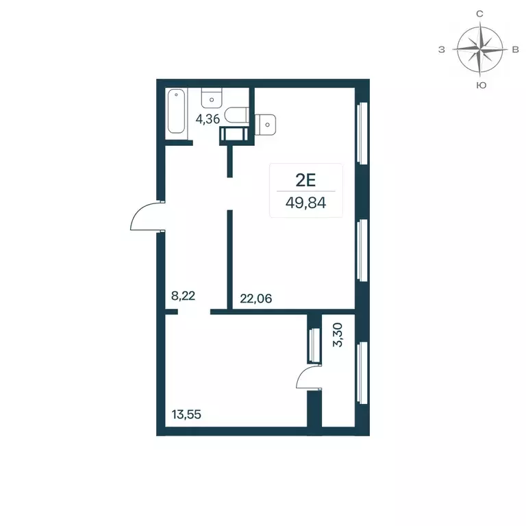 Продаётся 2-к квартира, 49.3 м - Фото 0