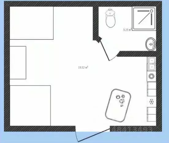 Студия Краснодарский край, Геленджик Туристическая ул., 3к2 (23.5 м) - Фото 1