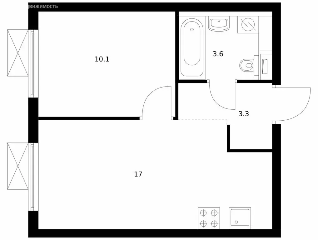 1-комнатная квартира: посёлок городского типа Боброво, ЖК Восточное ... - Фото 1