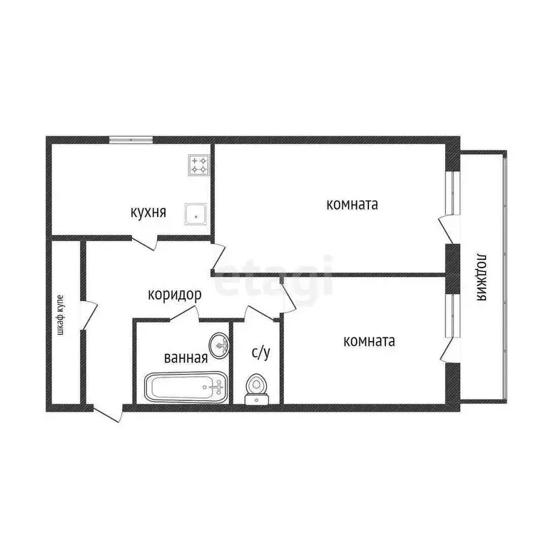 2-комнатная квартира: Миасс, Школьная улица, 104 (50.3 м) - Фото 1