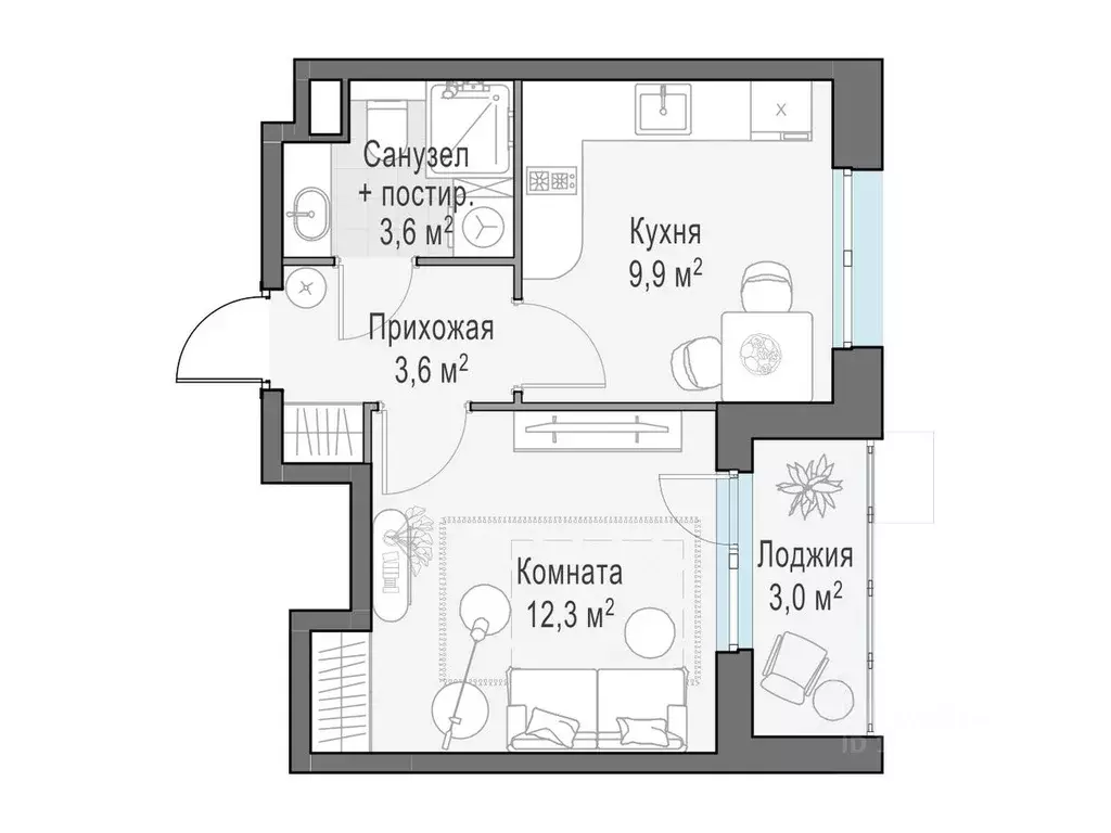 1-к кв. Московская область, Пушкино ул. Антона Ветчинова, 3к1 (31.04 ... - Фото 0