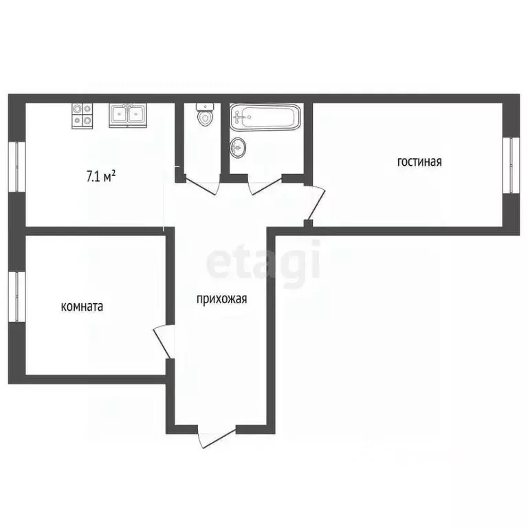 2-к кв. Ямало-Ненецкий АО, Муравленко ул. 70 лет Октября, 34 (53.3 м) - Фото 2