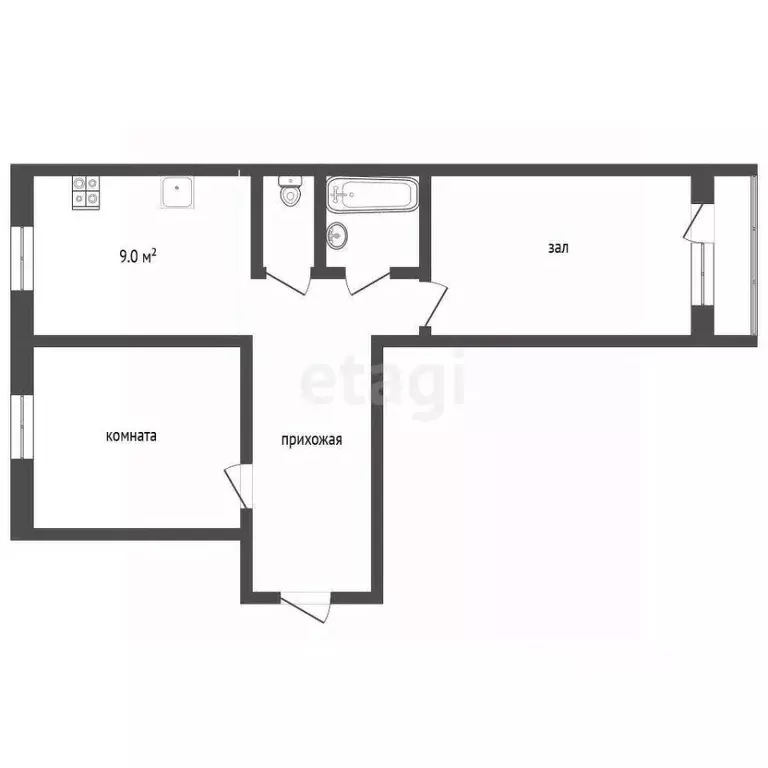 2-к кв. Ямало-Ненецкий АО, Муравленко ул. Ленина, 103 (51.3 м) - Фото 2