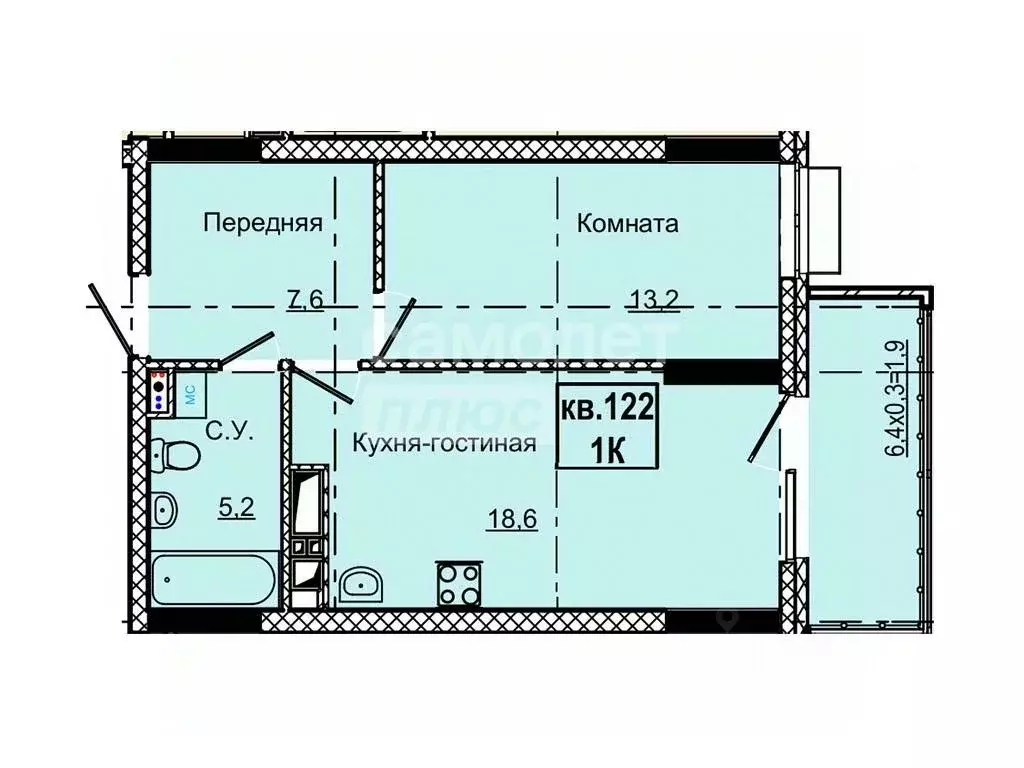 2-к кв. Удмуртия, Ижевск ул. Металлургов, 9К1 (47.0 м) - Фото 1