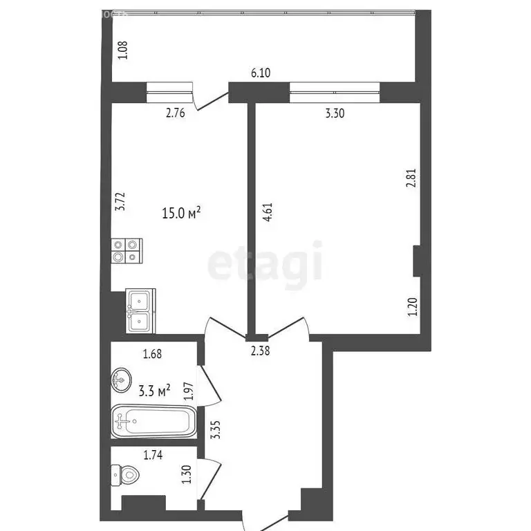 1-комнатная квартира: Саранск, Севастопольская улица, 9А (40.4 м) - Фото 1