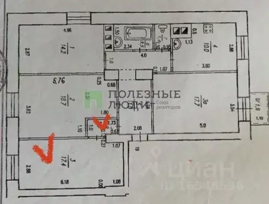 Комната Башкортостан, Уфа Первомайская ул., 19 (19.0 м) - Фото 1