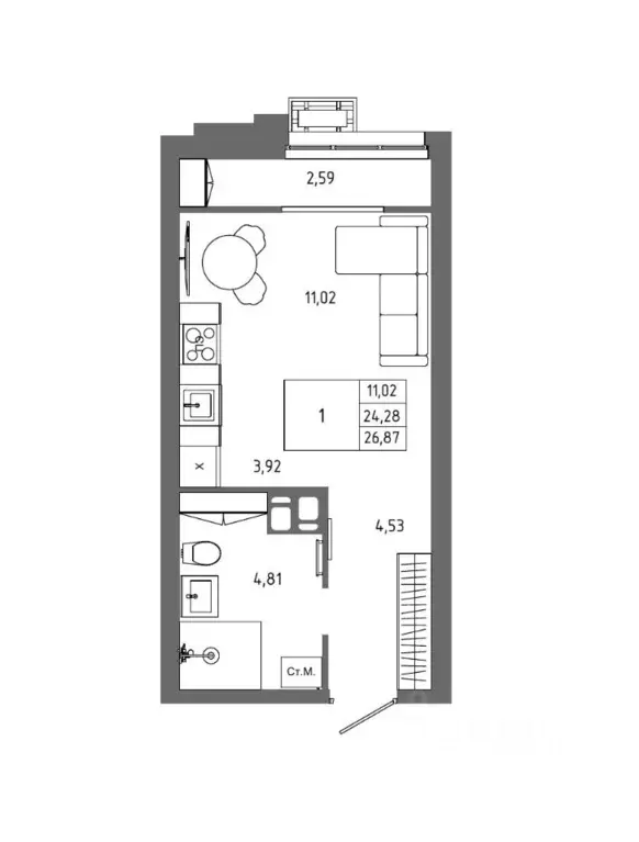 1-к кв. Волгоградская область, Волгоград 127-й кв-л, Омега жилой ... - Фото 1