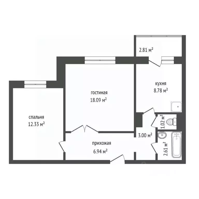 2-к кв. Красноярский край, Красноярск ул. Елены Стасовой, 48Д (53.0 м) - Фото 1