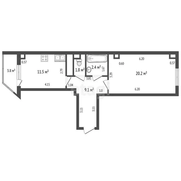 1-комнатная квартира: Санкт-Петербург, Шуваловский проспект, 37к1 ... - Фото 1