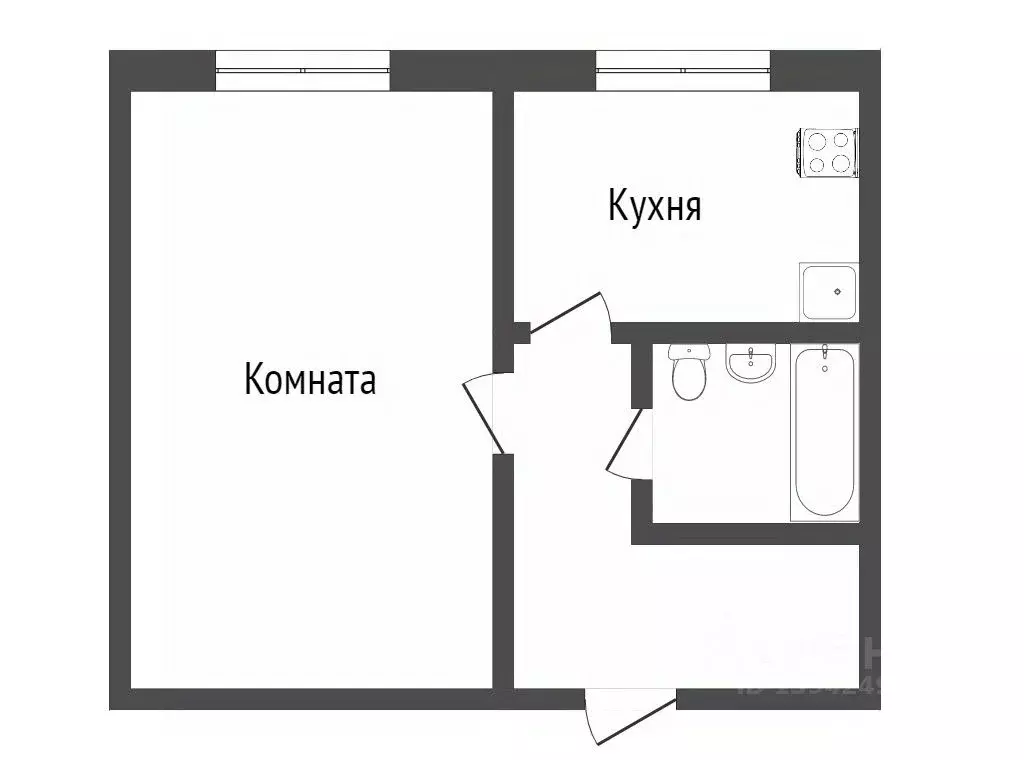 1-к кв. Бурятия, Улан-Удэ Пищевая ул., 3А (29.1 м) - Фото 1