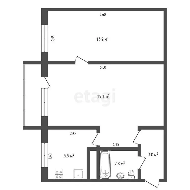 2-комнатная квартира: Самара, Партизанская улица, 68 (44.4 м) - Фото 0