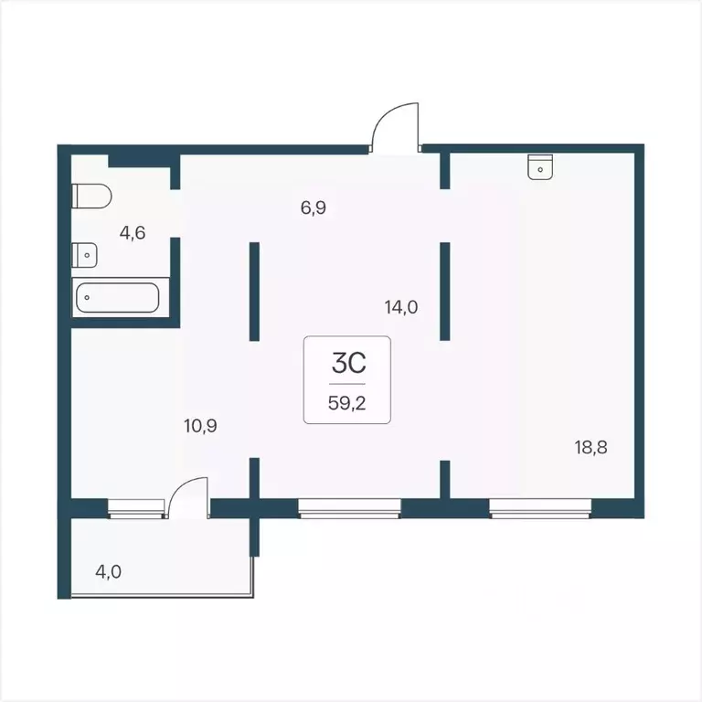 3-к кв. Новосибирская область, Новосибирск Кедровая ул., 80/3 (59.2 м) - Фото 0