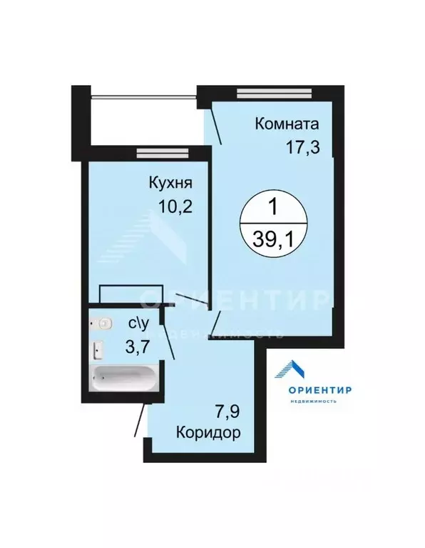 1-к кв. Свердловская область, Екатеринбург ул. Краснолесья, 139 (39.1 ... - Фото 2