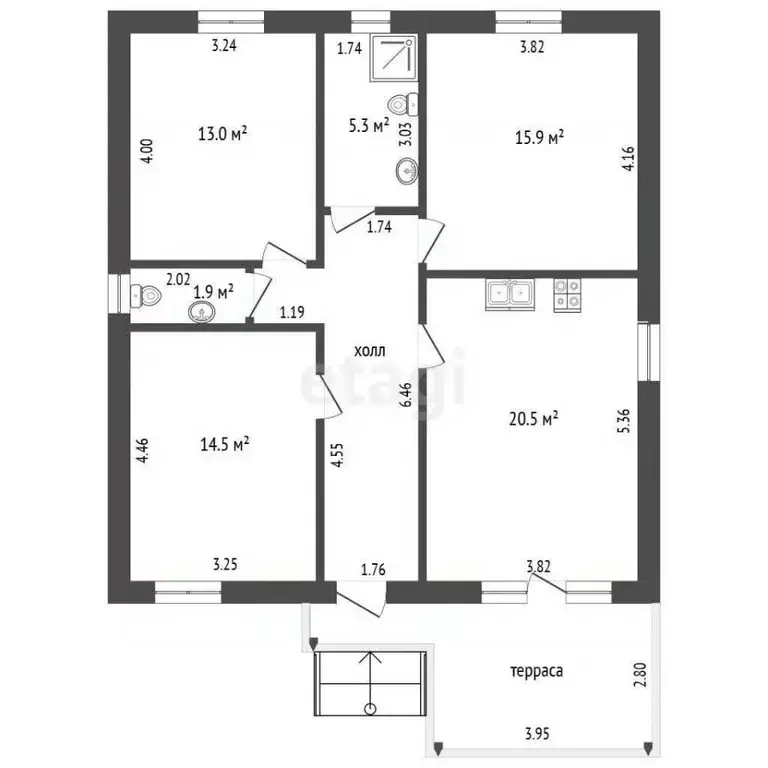 Дом в Крым, Симферопольский район, Трудовское с/пос, Источник СПК  (96 ... - Фото 2