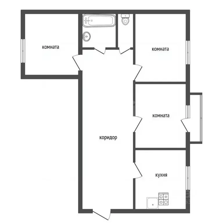 3-к кв. Воронежская область, Воронеж ул. Ворошилова, 55 (70.2 м) - Фото 2