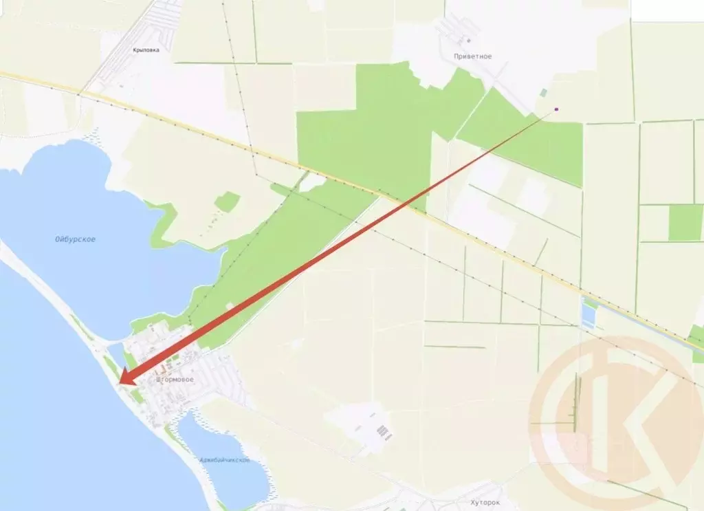 Участок в Крым, Сакский район, Штормовское с/пос, с. Приветное  (6.06 ... - Фото 1