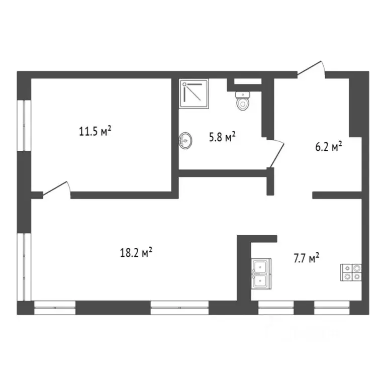 2-к кв. Тюменская область, Тюмень ул. Газовиков, 73к4 (49.8 м) - Фото 2