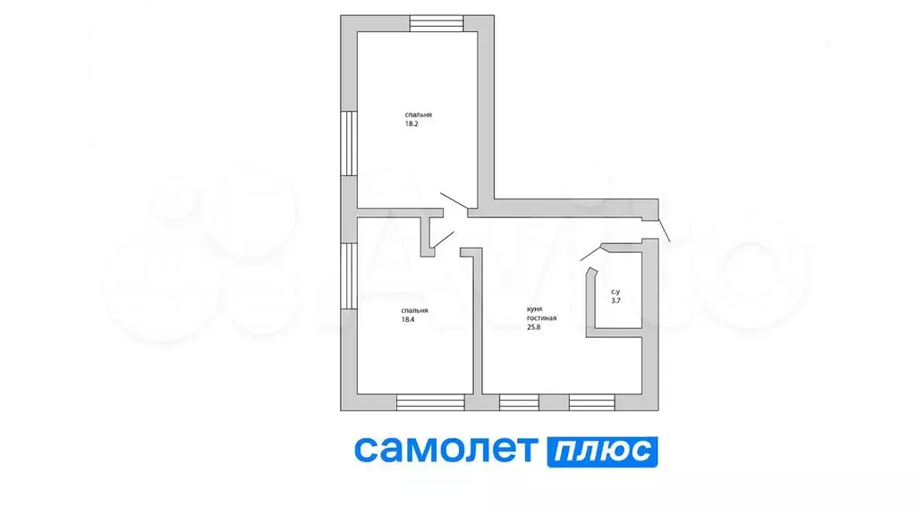 3-к. квартира, 70 м, 2/2 эт. - Фото 0