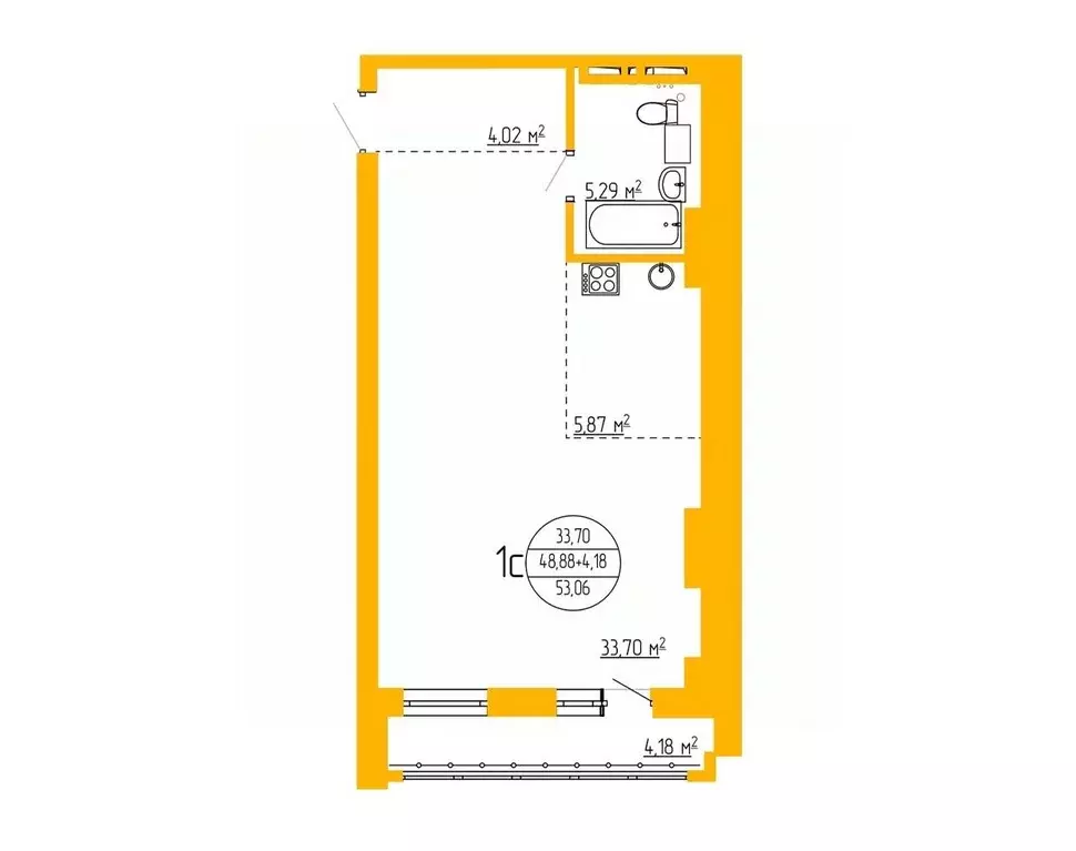 1-к кв. Башкортостан, Уфа ул. Аксакова, 79 (53.06 м) - Фото 2
