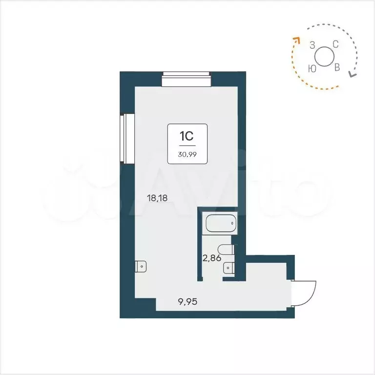 Квартира-студия, 31 м, 18/18 эт. - Фото 0