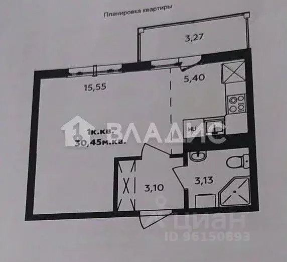 1-к кв. Карелия, Петрозаводск ул. Профсоюзов, 10к1 (30.45 м) - Фото 2