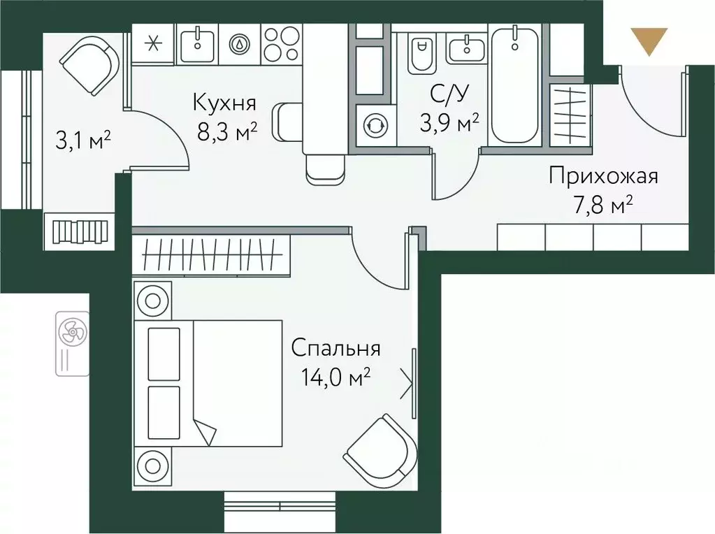 1-к кв. Волгоградская область, Волгоград Новосибирская ул., 74с1 (37.1 ... - Фото 0